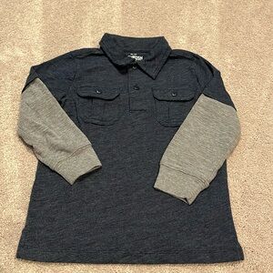 Navy Long Sleeve Polo Shirt